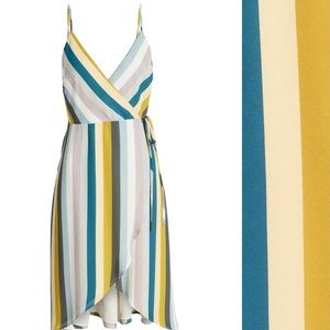 Leith Stripe Wrap Dress